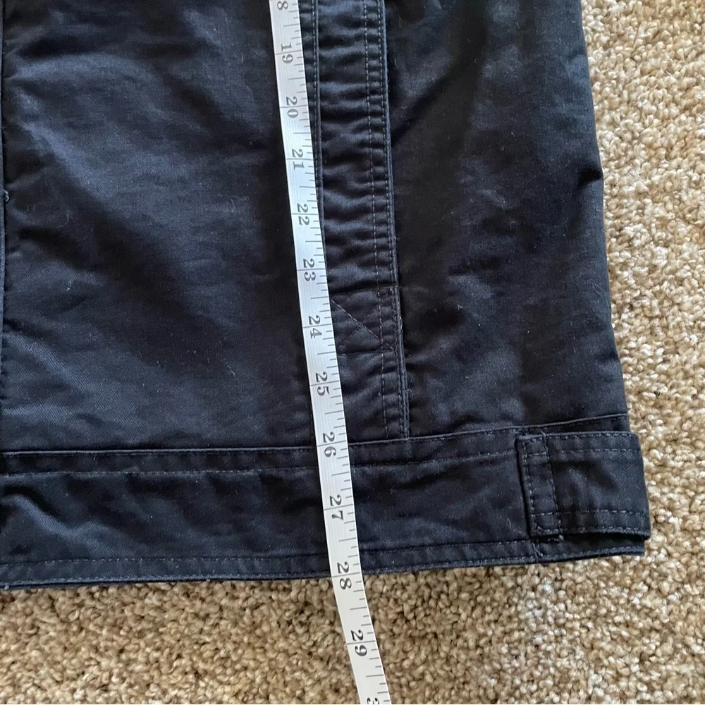 Men’s Utility Bomber Jacket L Black Airborne Zip Up Button Moto Metal Grunge EUC - Picture 15 of 16